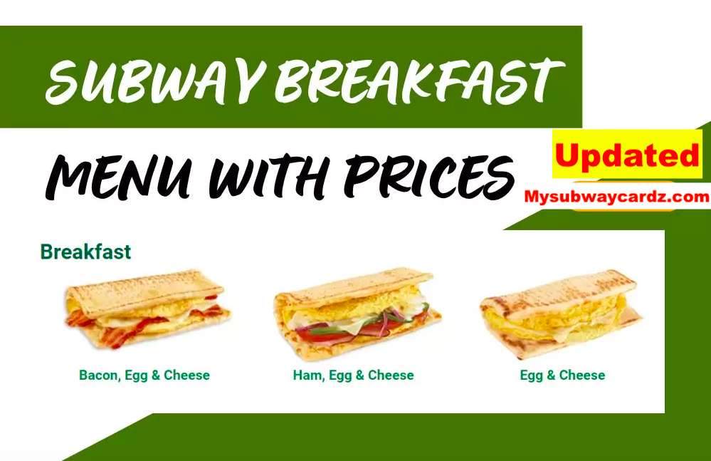 Subway Breakfast Menu